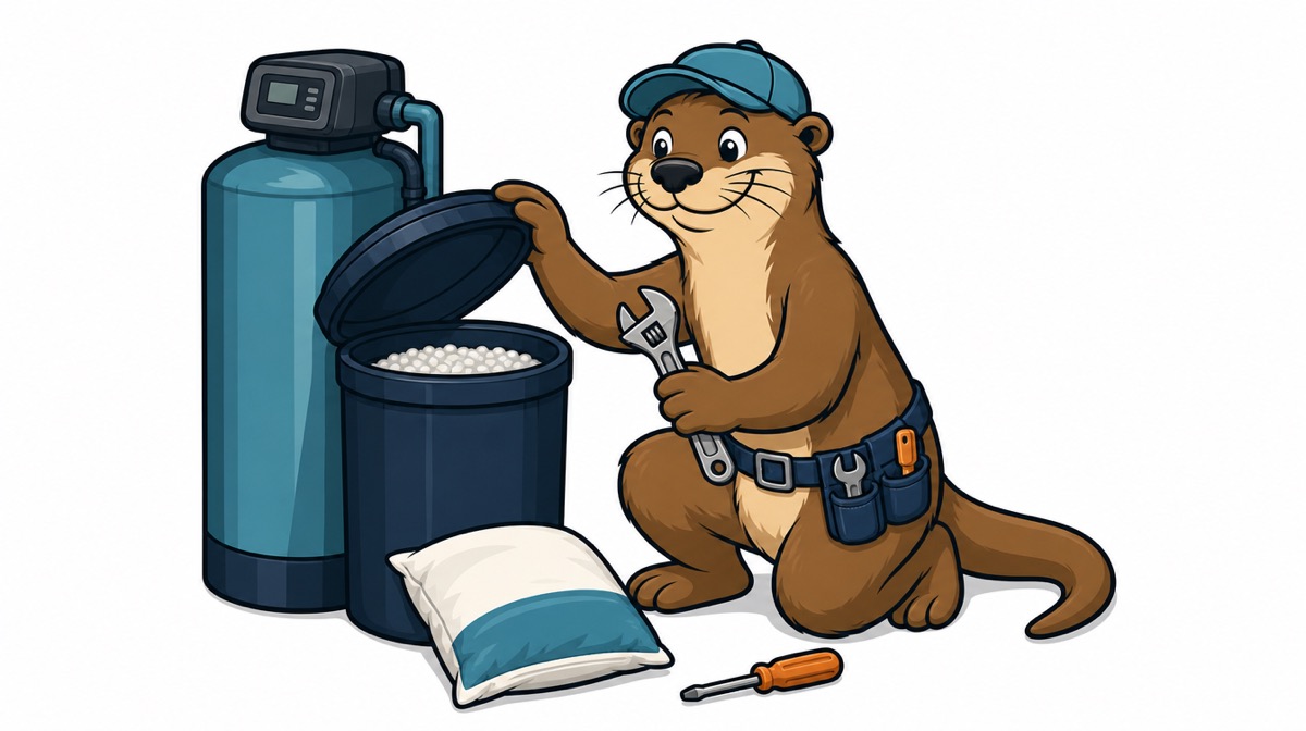 Otto servicing a water softener