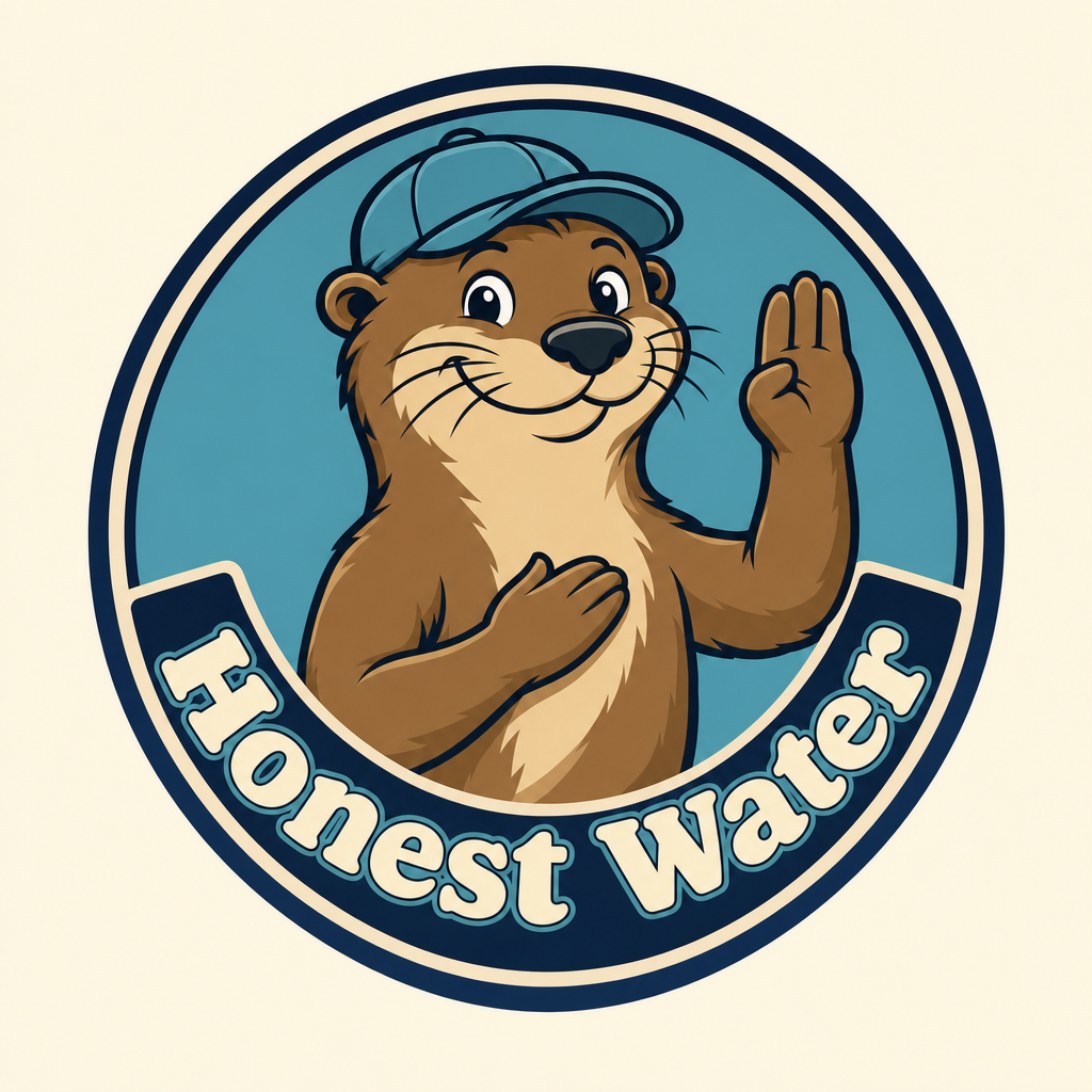 Otto with a hand raised, making the Honest Water pledge