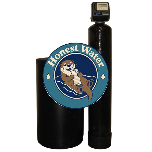 Superior Series softener with black mineral tank and brine tank